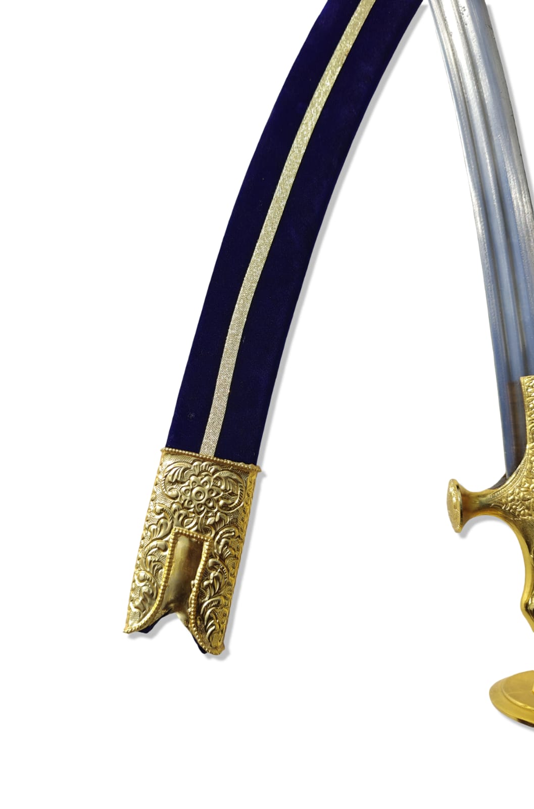 Tegha with Gold Plated Hilt, Thokar and 2 Fuller Blade